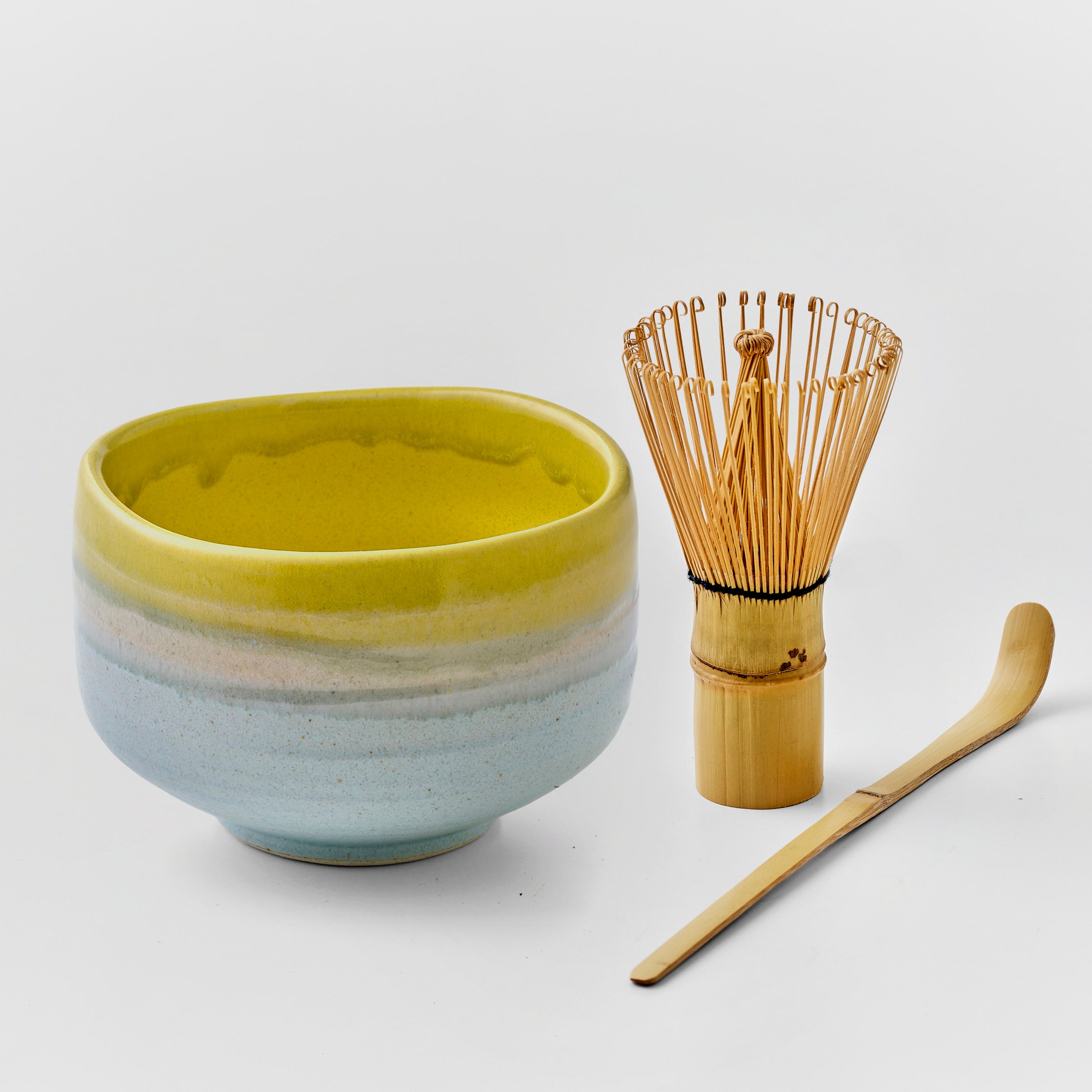 Conjunto de 3 tigelas de matcha Gifu Mino-yaki