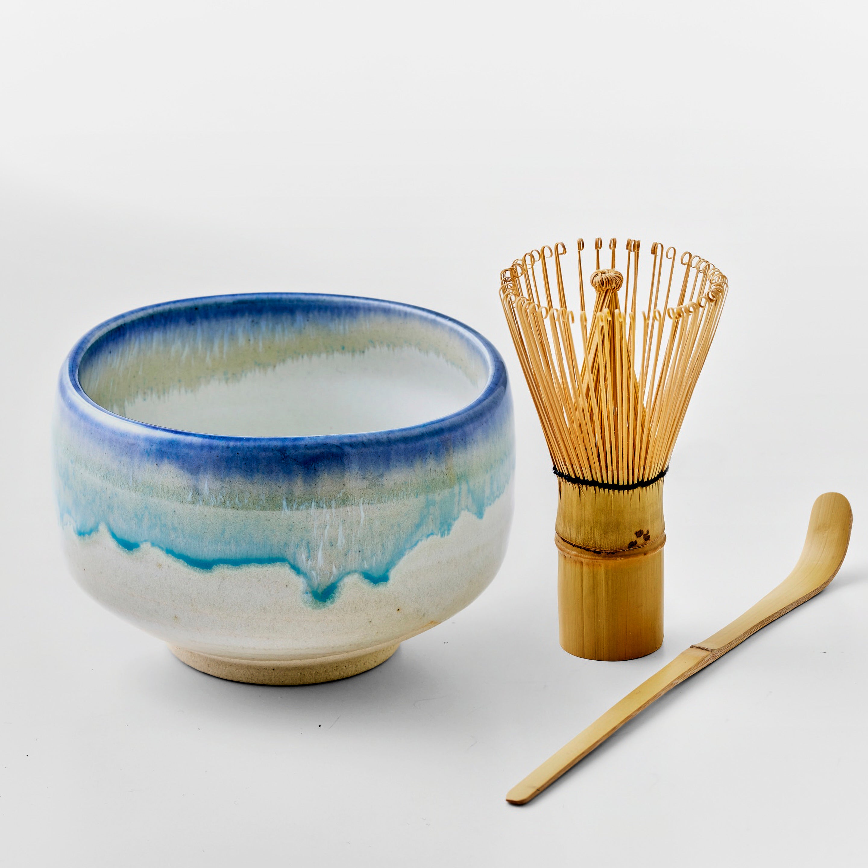 Conjunto de 3 tigelas de matcha Gifu Mino-yaki