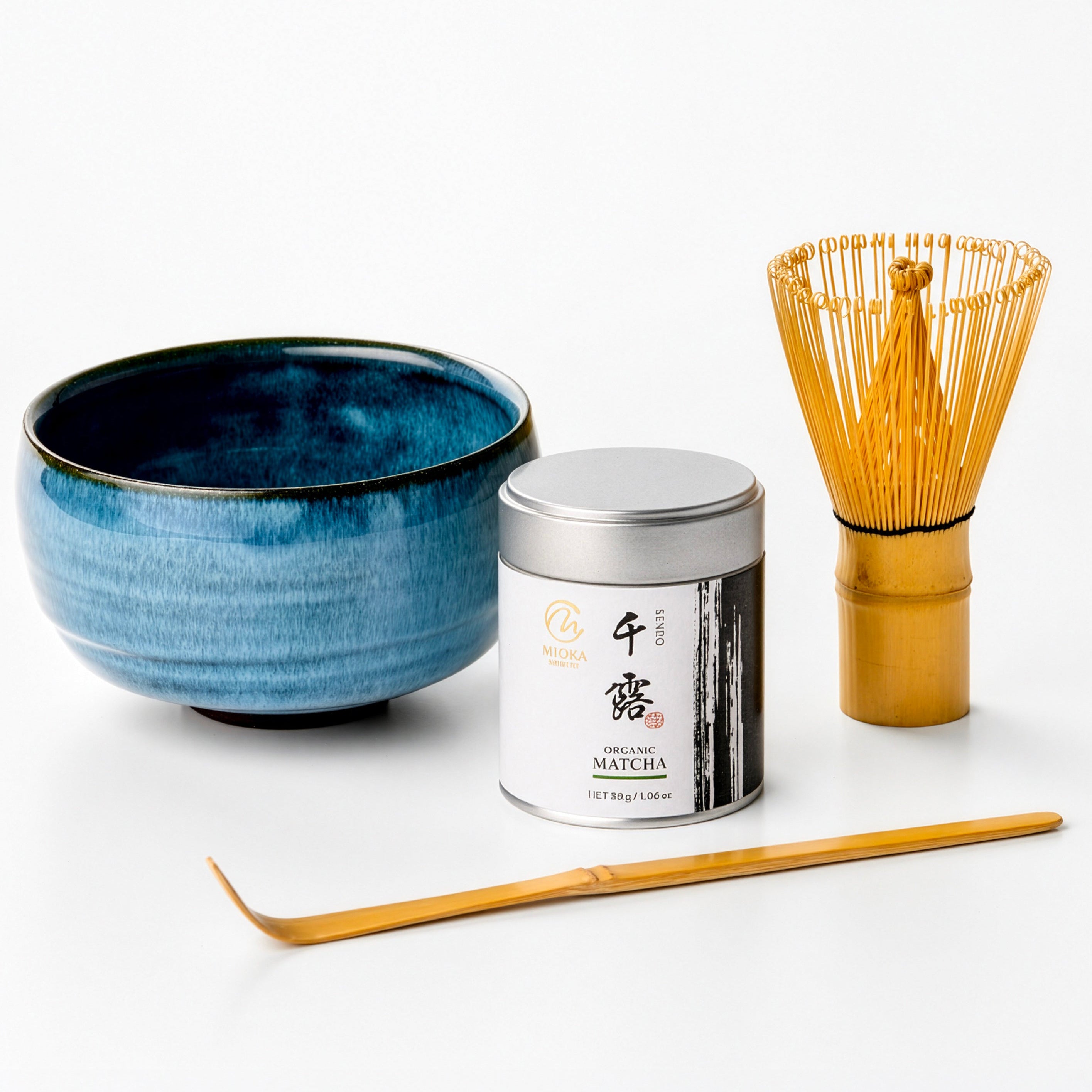 抹茶(有機栽培)+抹茶椀(長崎・波佐見焼) 4点セット
