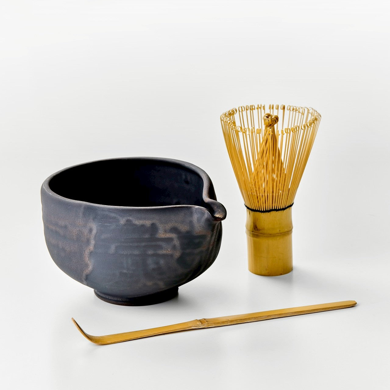 有機抹茶+抹茶椀(片口-長崎・波佐見焼) 4点セット