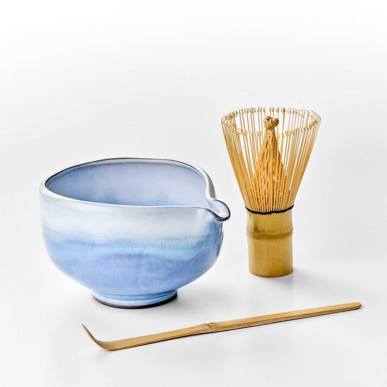 有機抹茶+抹茶椀(片口-長崎・波佐見焼) 4点セット