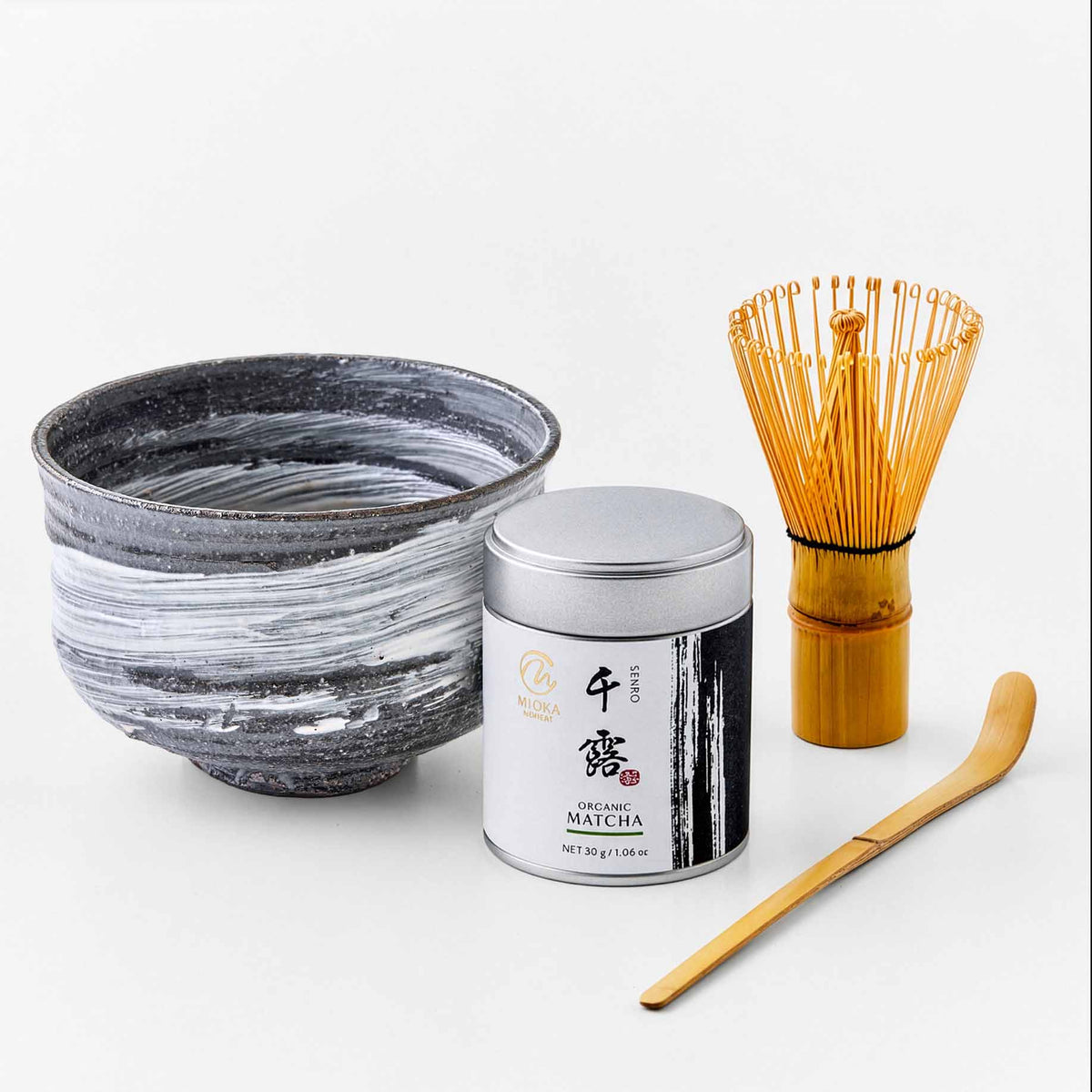抹茶(有機栽培)+抹茶椀 4点セット(滋賀・信楽焼)