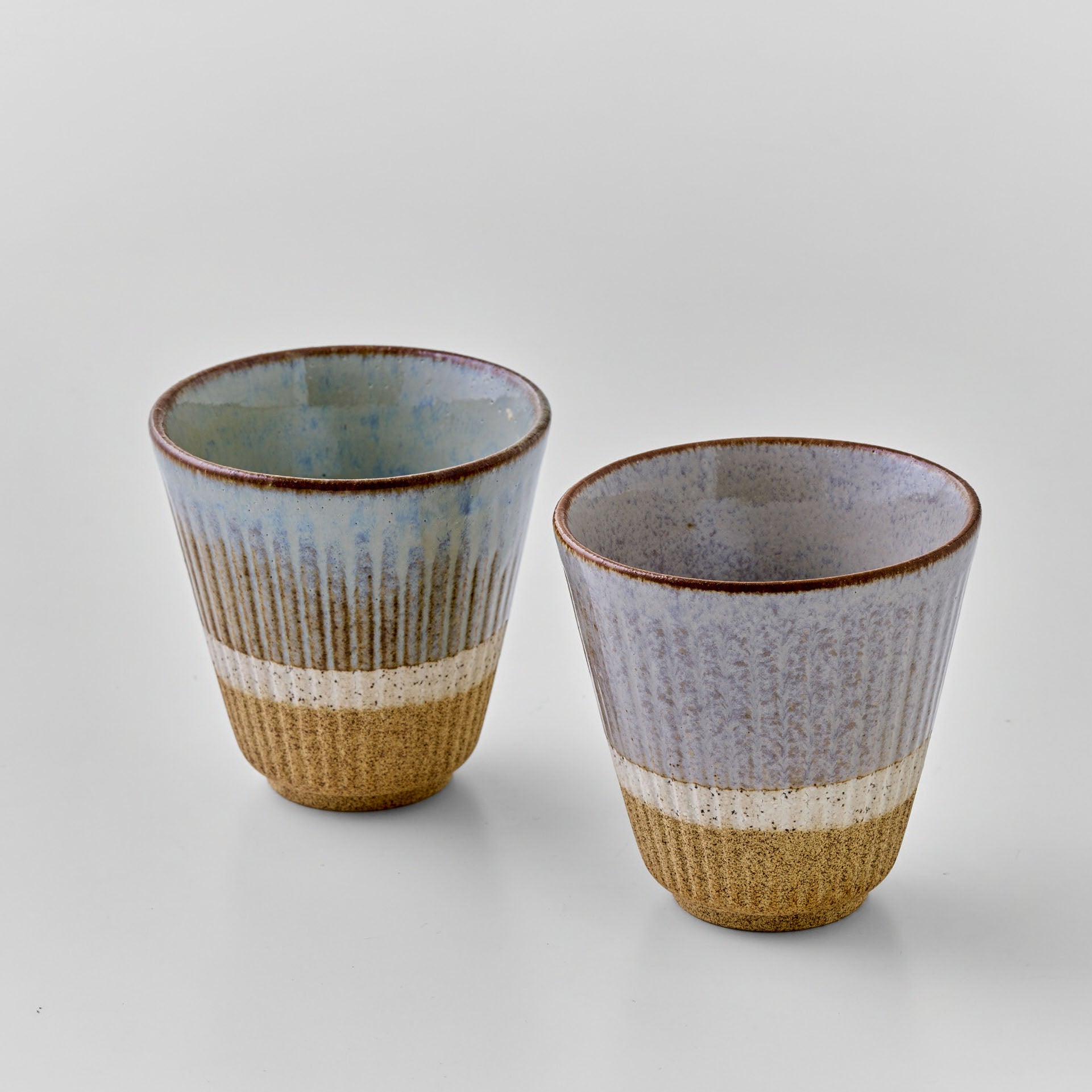 Set Cawan Teh Dua Warna Garisan (Nishikishima)