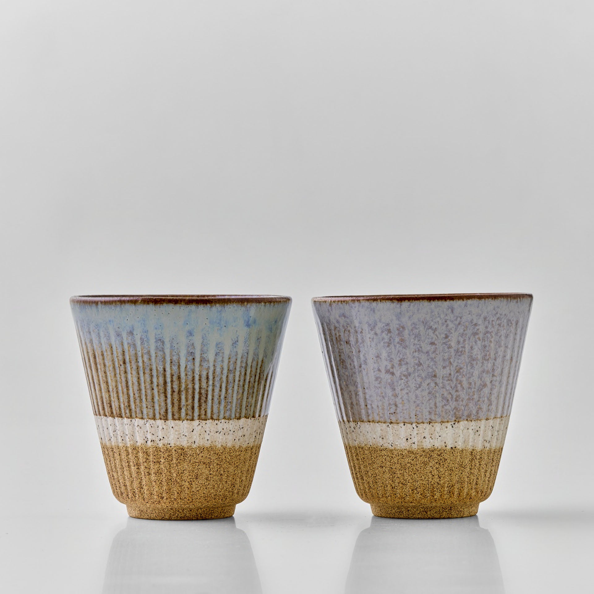 Set Cawan Teh Dua Warna Garisan (Nishikishima)