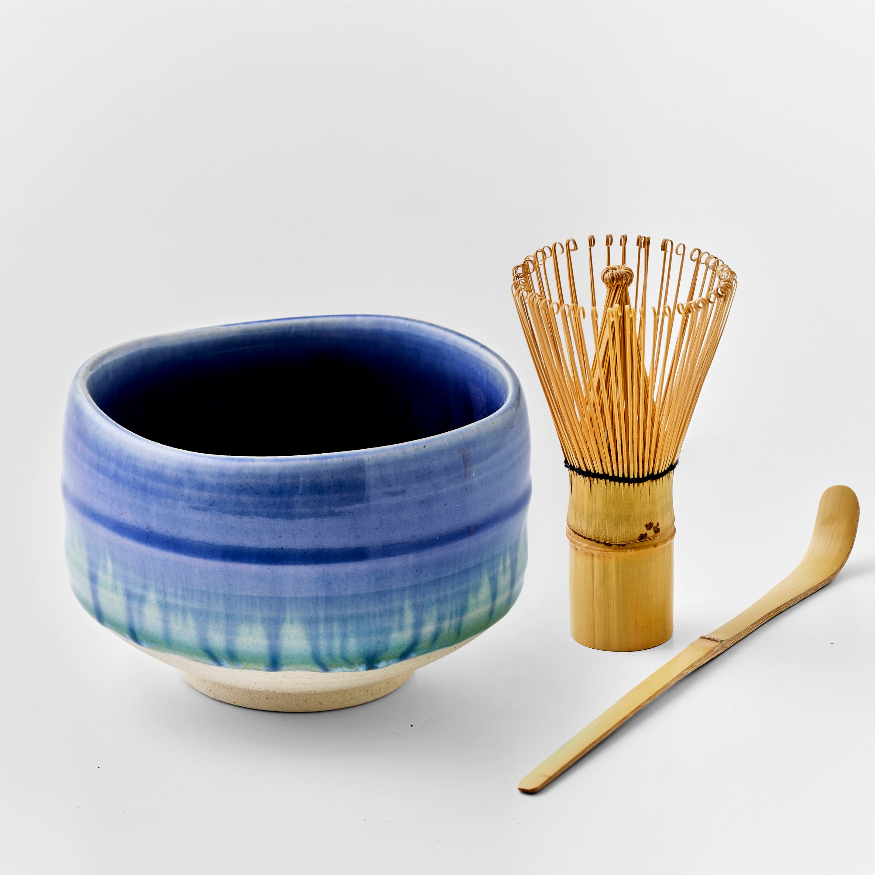 Set de 4 piezas de matcha orgánico + cuenco de matcha (cerámica Mino de Gifu)