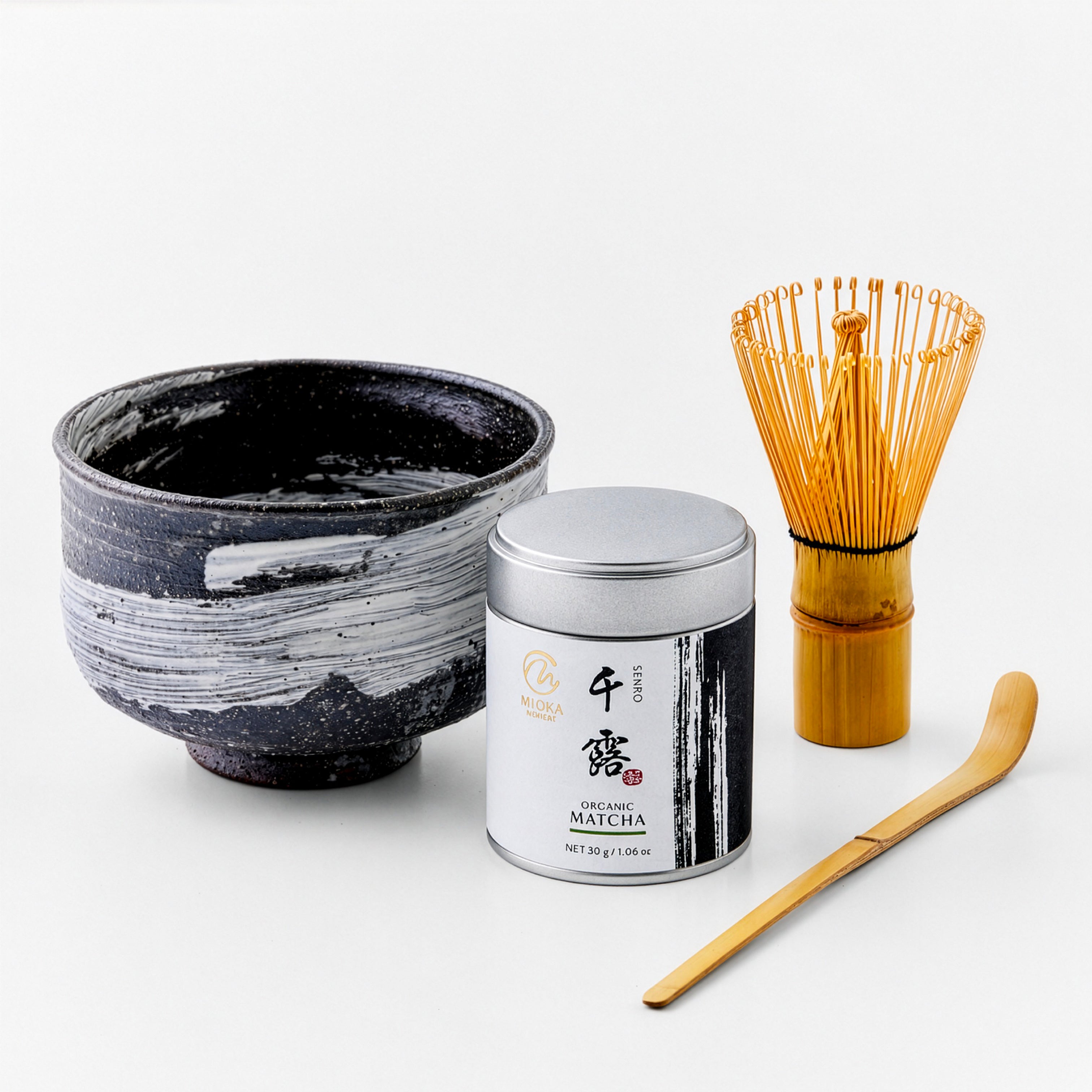 抹茶(有機栽培)＋抹茶椀　4点セット（滋賀・信楽焼）