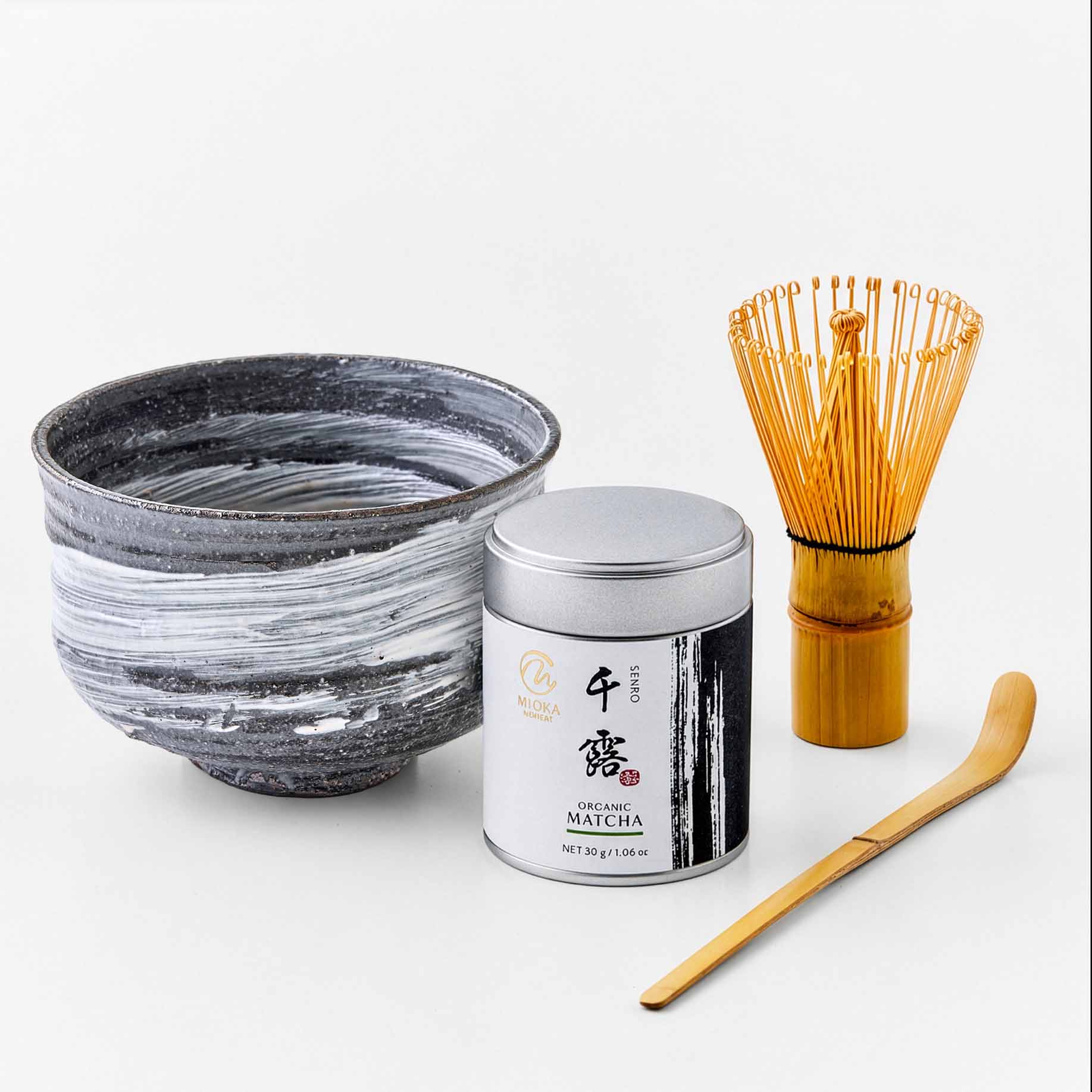 抹茶(有機栽培)＋抹茶椀 4点セット（滋賀・信楽焼）